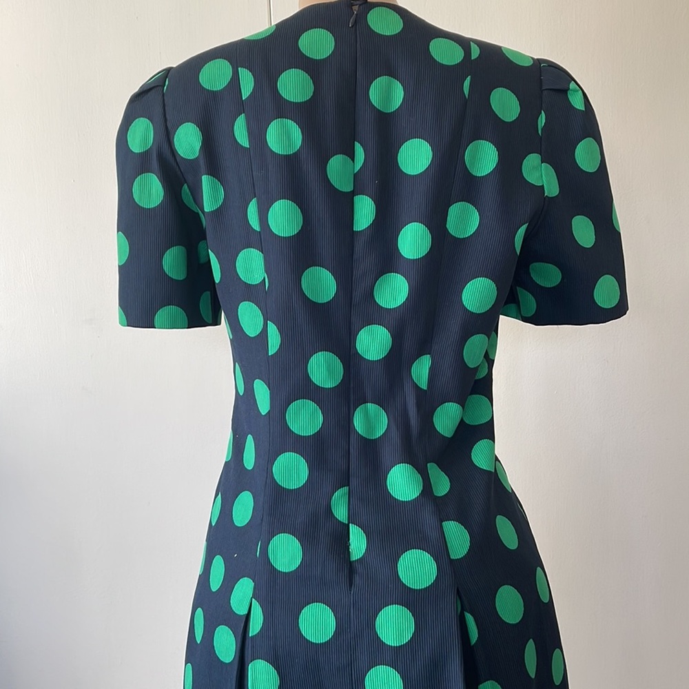 DAVID HAYES Lovely Vintage polka dot green/ blue color, Womens DRESS size 10” - Picture 6 of 16
